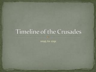 Timeline of the Crusades