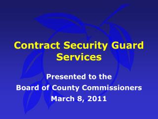 Contract Security Guard Services