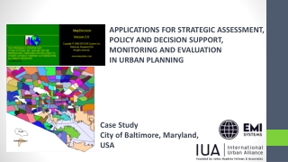APPLICATIONS FOR STRATEGIC ASSESSMENT, POLICY AND DECISION SUPPORT, MONITORING AND EVALUATION