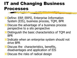 IT and Changing Business Processes