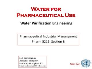 Water for Pharmaceutical Use