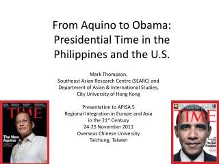 From Aquino to Obama: Presidential Time in the Philippines and the U.S.