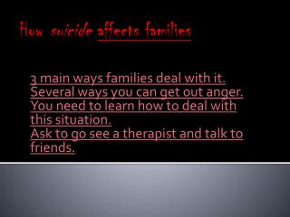 How suicide affects families