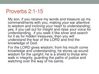 Proverbs 2:1-15