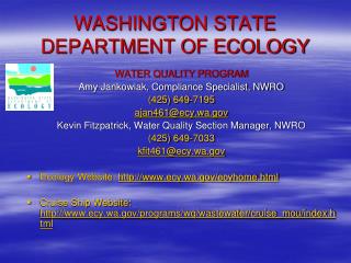 WASHINGTON STATE DEPARTMENT OF ECOLOGY