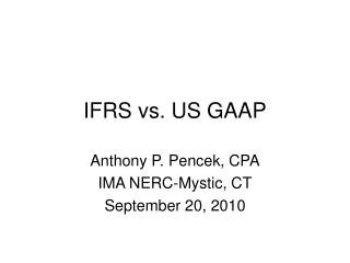 IFRS vs. US GAAP