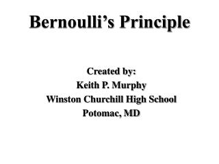 Bernoulli’s Principle