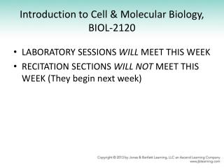 Introduction to Cell & Molecular Biology, BIOL-2120