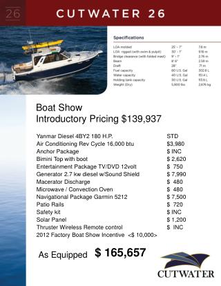 Boat Show Introductory Pricing $139,937
