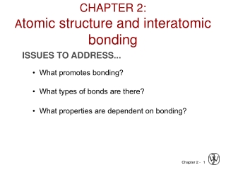 CHAPTER 2: A tomic structure and interatomic bonding