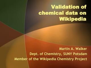 Validation of chemical data on Wikipedia