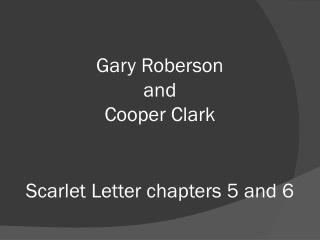 Scarlet Letter chapters 5 and 6