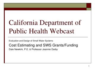 California Department of Public Health Webcast