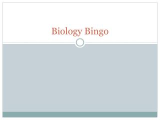 Biology Bingo