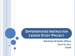 Differentiated Instruction Lesson Study Project