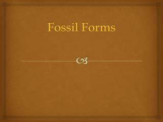 Fossil Forms