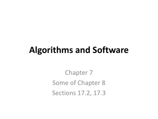 Algorithms and Software