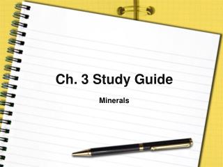 Ch. 3 Study Guide