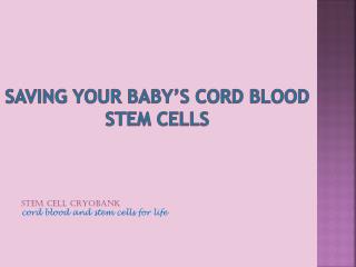 Saving Your Baby’s Cord Blood Stem Cells