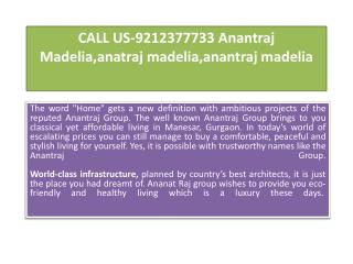 CALL US-9212377733 Anantraj Type, rea