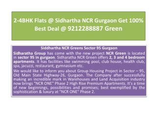 2-4BHK Flats @ Sidhartha NCR Gurgaon Get 100% Best Deal @ 92