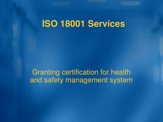 ISO 18001 Services