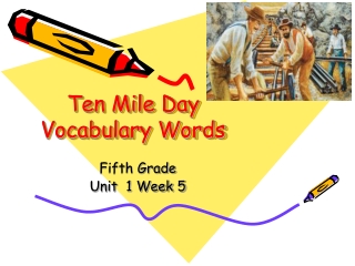 Ten Mile Day Vocabulary Words