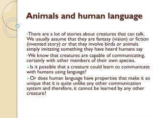 Ppt Animals And Human Language Powerpoint Presentation Free Download Id 2267485