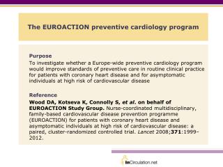 The EUROACTION preventive cardiology program