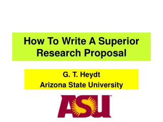How To Write A Superior Research Proposal
