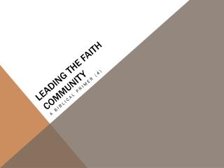 Leading the faith community