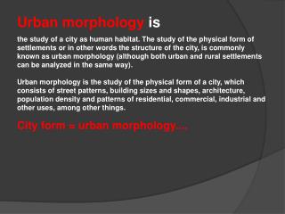 PPT - Urban morphology is PowerPoint Presentation, free download - ID ...