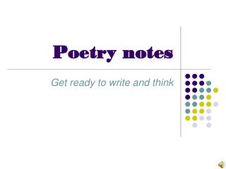 Poetry notes