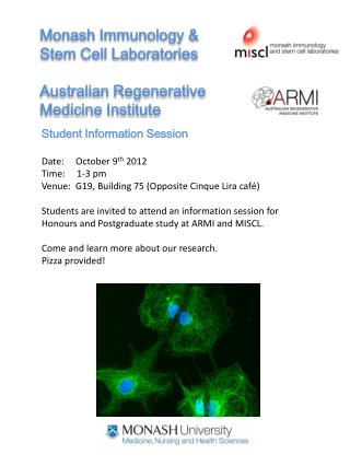 Monash Immunology & Stem Cell Laboratories Australian Regenerative Medicine Institute