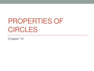 Properties of circles