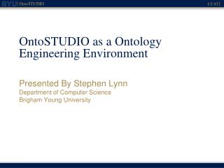 OntoSTUDIO as a Ontology Engineering Environment
