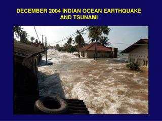 DECEMBER 2004 INDIAN OCEAN EARTHQUAKE AND TSUNAMI