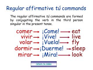 PPT - Regular affirmative tú commands PowerPoint Presentation, free ...