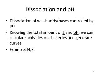 Dissociation and pH