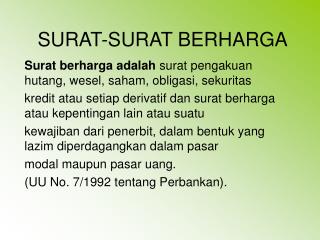 PPT - SURAT-SURAT BERHARGA PowerPoint Presentation - ID:228363