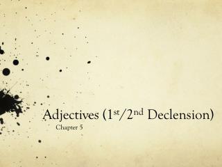 Adjectives (1 st /2 nd Declension)