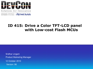 ID 415:	Drive a Color TFT-LCD panel with Low-cost Flash MCUs
