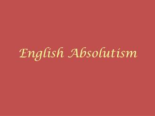 English Absolutism