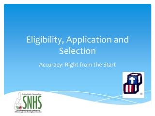 Eligibility, Application and Selection