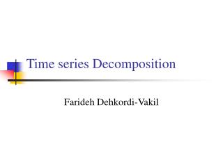 Time series Decomposition