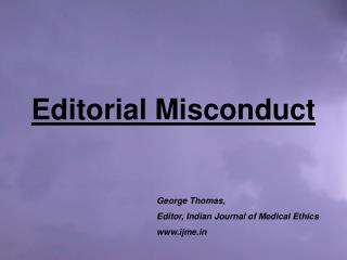 Editorial Misconduct