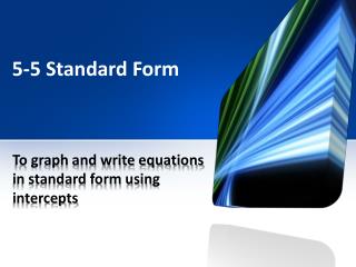 5-5 Standard Form