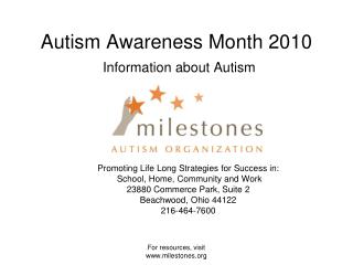 Autism Awareness Month 2010 Information about Autism
