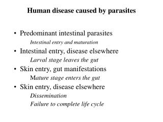 Human disease caused by parasites