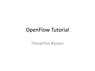 OpenFlow Tutorial